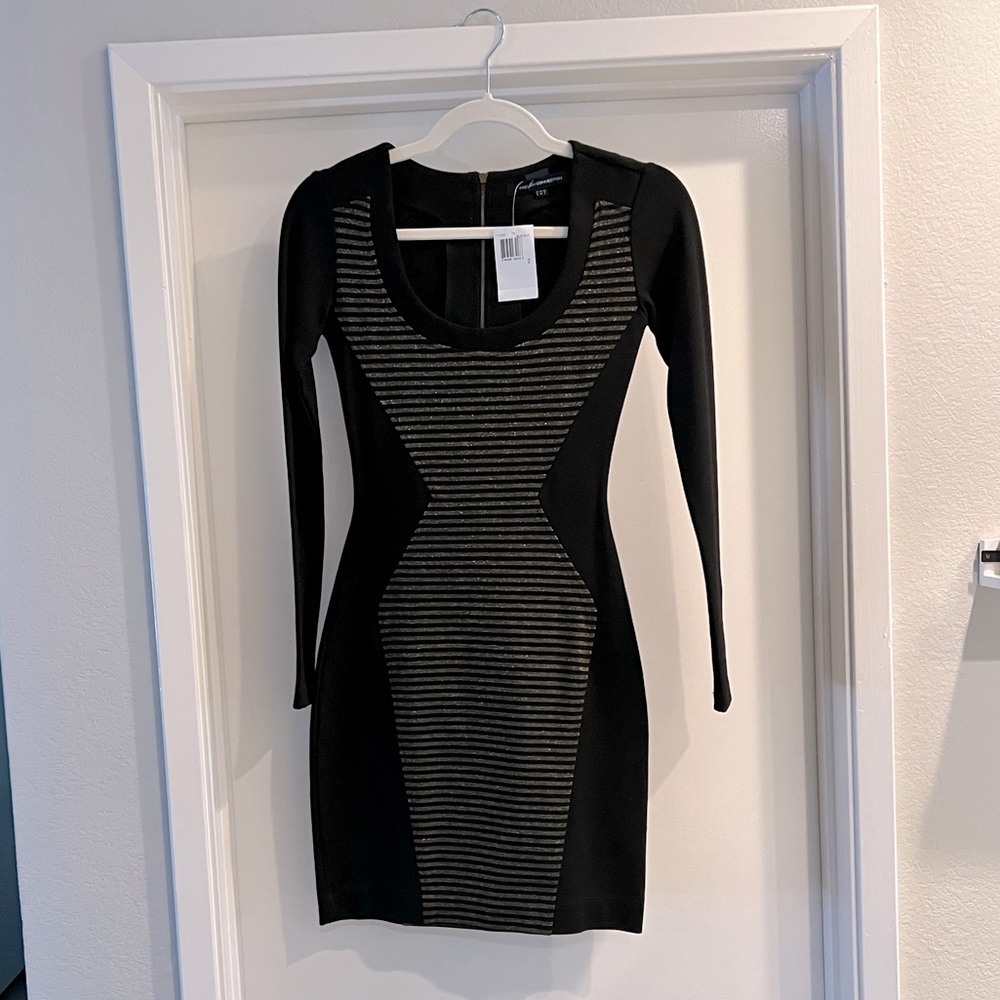 Black long sleeve mini dress
